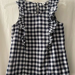 J Crew gingham sleeveless womens’ top shirt size 0